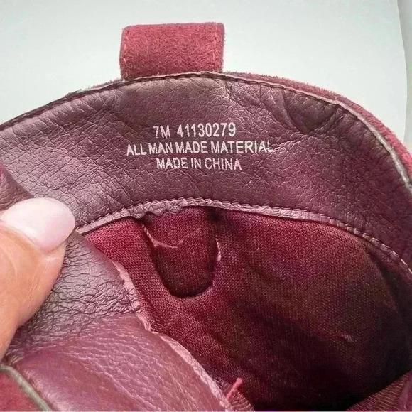 Cato Maroon Suede like Fabric Ankle Boots 
Size 7 - Picture 8 of 14